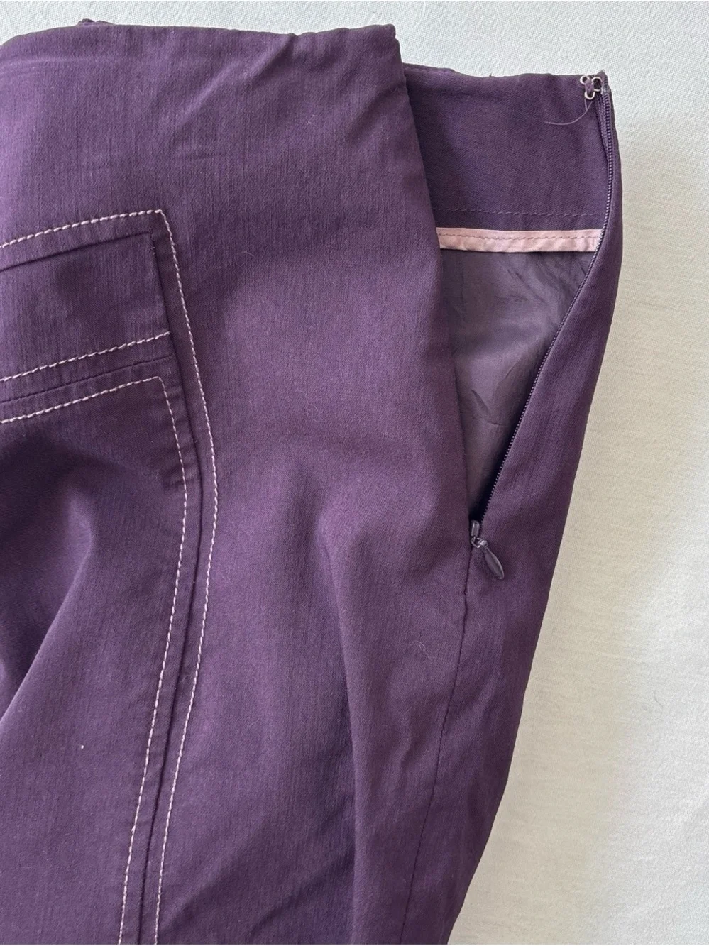 Elevenses (Anthropologie) Deep Purple Ruffle Hem Midi Skirt 2